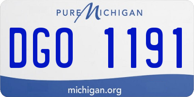 MI license plate DGO1191