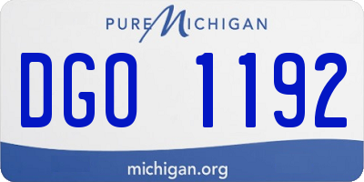 MI license plate DGO1192