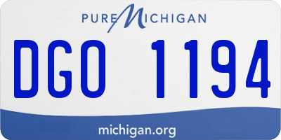 MI license plate DGO1194