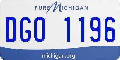MI license plate DGO1196
