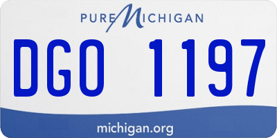 MI license plate DGO1197
