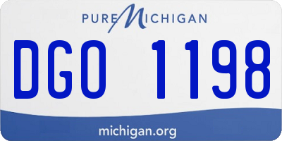 MI license plate DGO1198