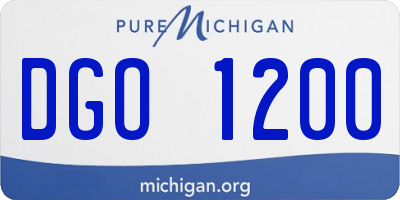 MI license plate DGO1200