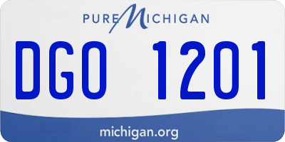 MI license plate DGO1201