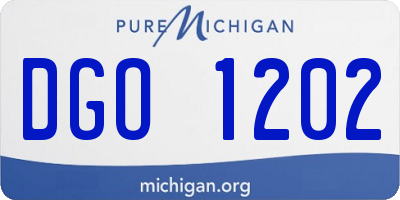 MI license plate DGO1202