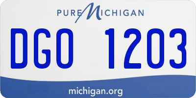 MI license plate DGO1203