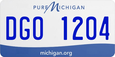 MI license plate DGO1204