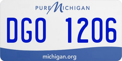 MI license plate DGO1206