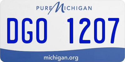 MI license plate DGO1207