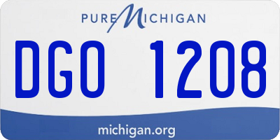 MI license plate DGO1208