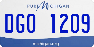 MI license plate DGO1209