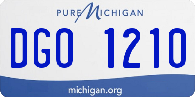 MI license plate DGO1210