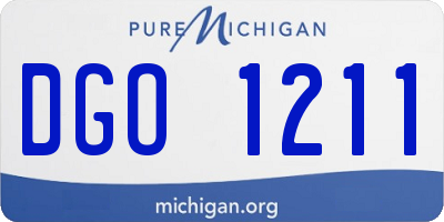 MI license plate DGO1211