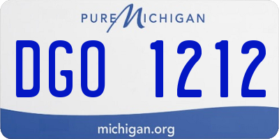 MI license plate DGO1212