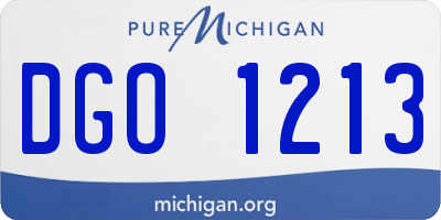 MI license plate DGO1213
