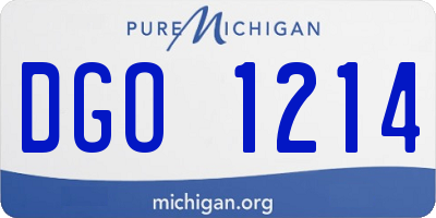 MI license plate DGO1214