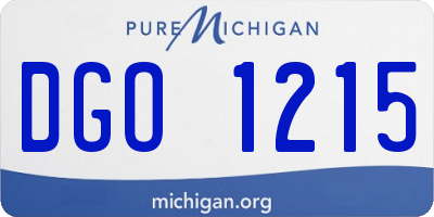 MI license plate DGO1215