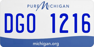MI license plate DGO1216