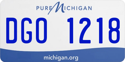 MI license plate DGO1218