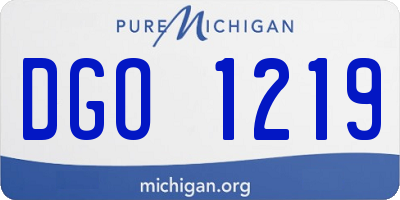 MI license plate DGO1219