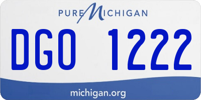 MI license plate DGO1222