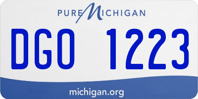 MI license plate DGO1223