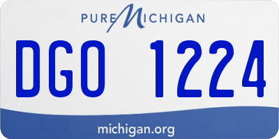 MI license plate DGO1224