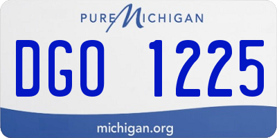 MI license plate DGO1225