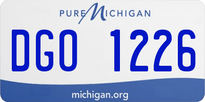 MI license plate DGO1226