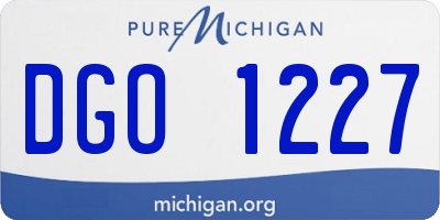 MI license plate DGO1227