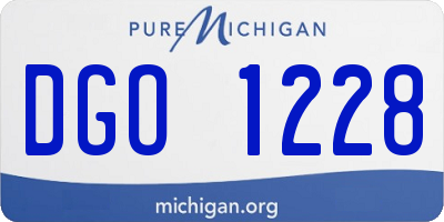 MI license plate DGO1228