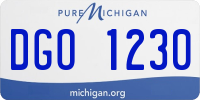 MI license plate DGO1230