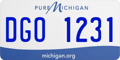MI license plate DGO1231