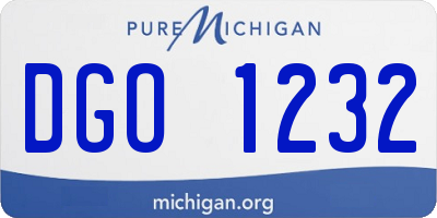 MI license plate DGO1232