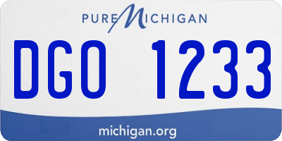 MI license plate DGO1233