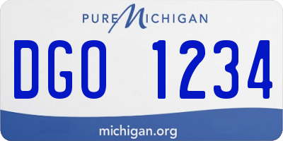 MI license plate DGO1234