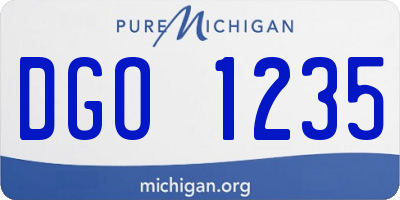 MI license plate DGO1235
