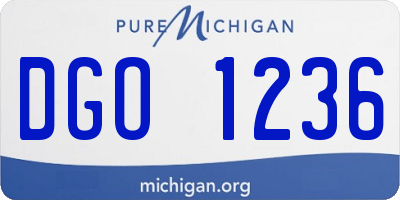 MI license plate DGO1236
