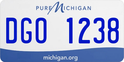 MI license plate DGO1238