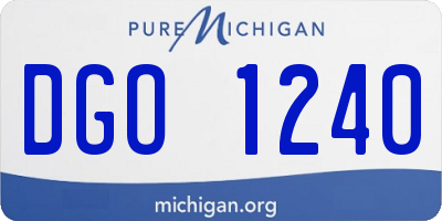 MI license plate DGO1240