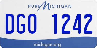 MI license plate DGO1242