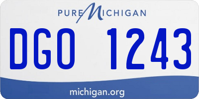 MI license plate DGO1243