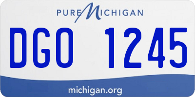 MI license plate DGO1245