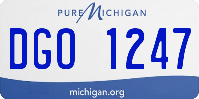 MI license plate DGO1247