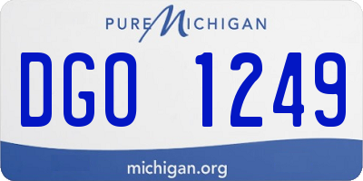 MI license plate DGO1249