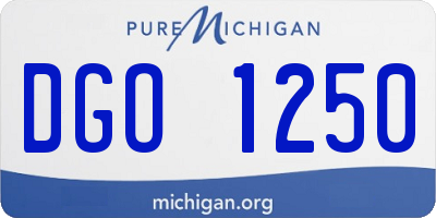 MI license plate DGO1250
