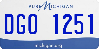 MI license plate DGO1251