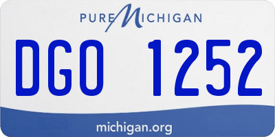 MI license plate DGO1252