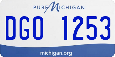 MI license plate DGO1253