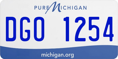 MI license plate DGO1254